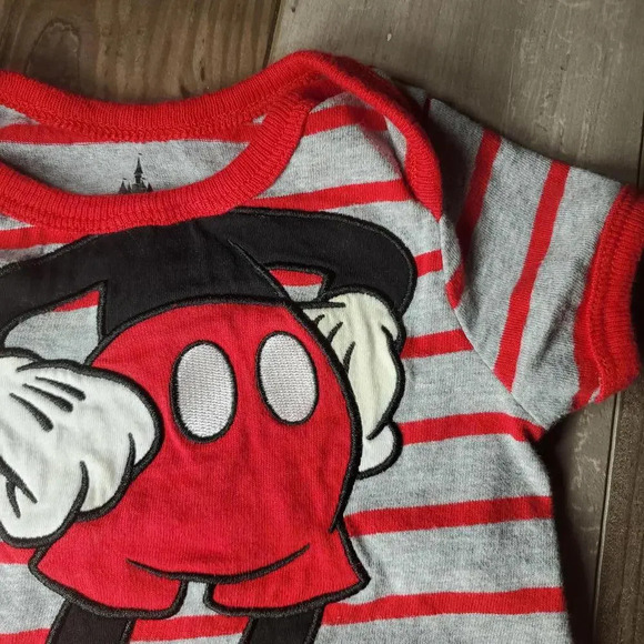 Disneyland Resort Striped Mickey Mouse Baby Bodysuit Size 12m NWOT - Picture 7 of 11